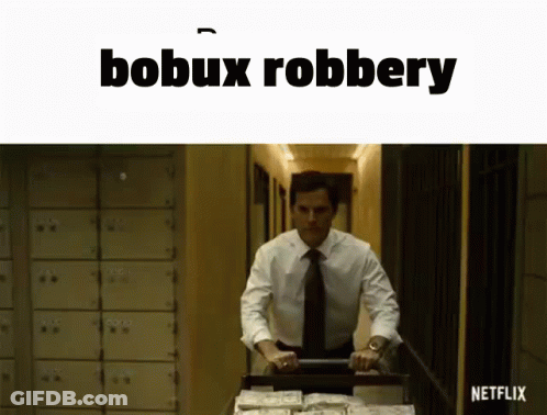 Man In Suit Pushing Money Cart In Bank GIF