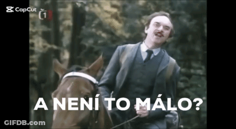 Man In Suit Riding Brown Horse A Není To Malo GIF