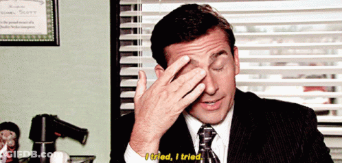 Man In Suit Rubbing Eyes Saying I Tried GIF
