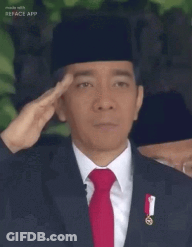 Man In Suit Saluting Wearing Hat GIF