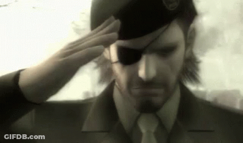 Man In Suit Saluting With Hat And Eye Patch GIF