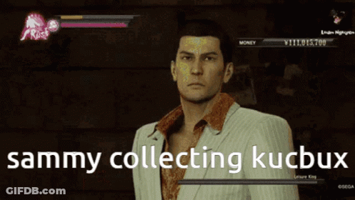 Man In Suit Sammy Collecting Kucbux GIF