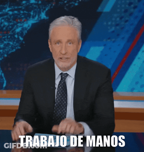 Man In Suit Say Trabajo De Manos GIF