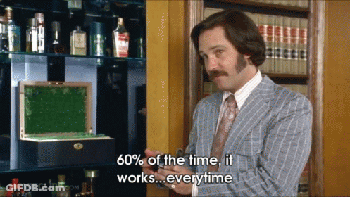 Man In Suit Saying 60% Of The Time It Works Everytime GIF