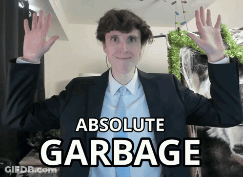Man In Suit Saying Absolute Garbage GIF