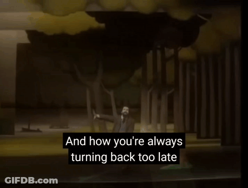 Man In Suit Saying And How You're Always Turning Back Too Late GIF