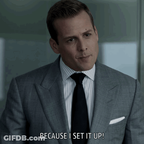 Man In Suit Saying Because I Set It Up GIF