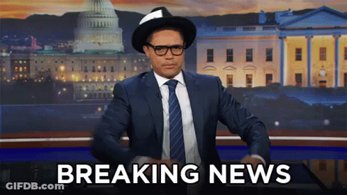 Man In Suit Saying Breaking News At Capitol GIF