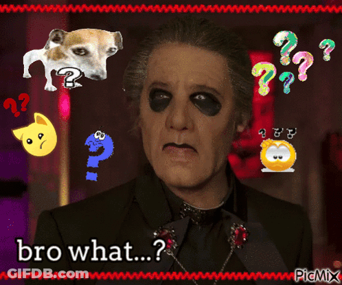 Man In Suit Saying Bro What Surrounded By Cartoon Characters GIF
