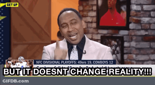 Man In Suit Saying But It Doesn't Change Reality GIF