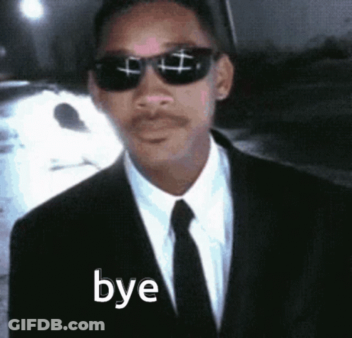 Man In Suit Saying Bye With Sunglasses GIF
