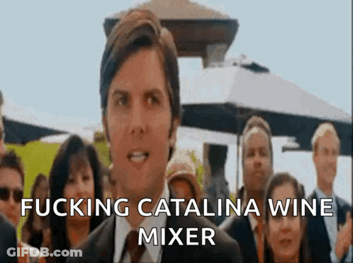 Man In Suit Saying Catalina Wine Mixer GIF