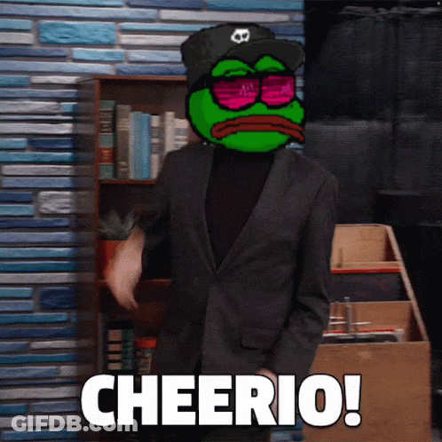 Man In Suit Saying Cheerio GIF