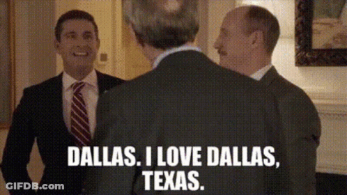 Man In Suit Saying Dallas I Love Dallas Texas GIF