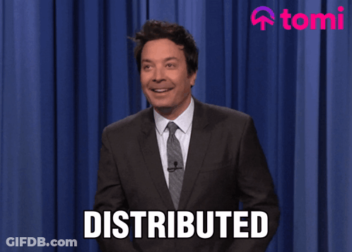 Man In Suit Saying Distributed With Arms Outstretched GIF