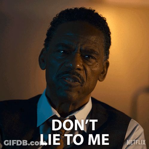 Man In Suit Saying Don't Lie GIF