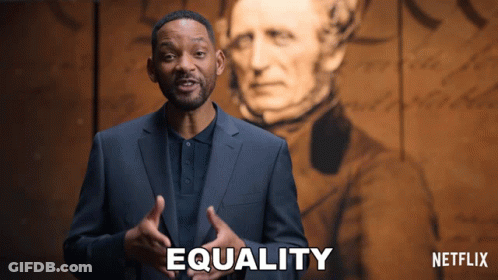 Man In Suit Saying Equality In Front Of Netflix Logo GIF
