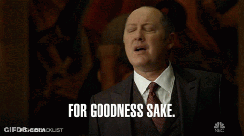 Man In Suit Saying For Goodness Sake GIF
