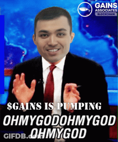 Man In Suit Saying Gains Is Pumping Oh My God GIF