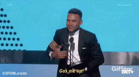 Man In Suit Saying Gas Me Up GIF