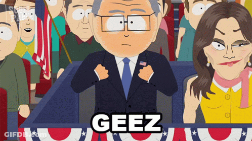 Man In Suit Saying Geez GIF