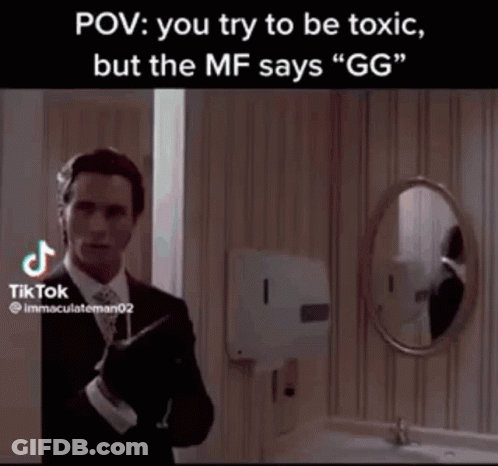 Man In Suit Saying GG In Mirror GIF