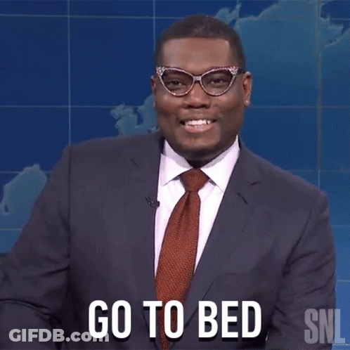 Man In Suit Saying Go To Bed GIF