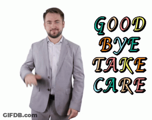 Man In Suit Saying Good Bye And Take Care GIF