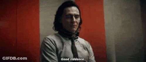 Man In Suit Saying Good Riddance By Red And White Flag GIF