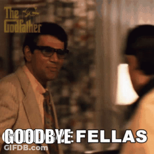 Man In Suit Saying Goodbye Fellas GIF