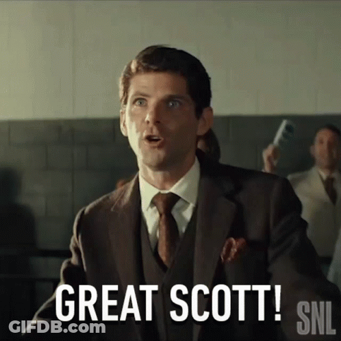 Man In Suit Saying Great Scott GIF