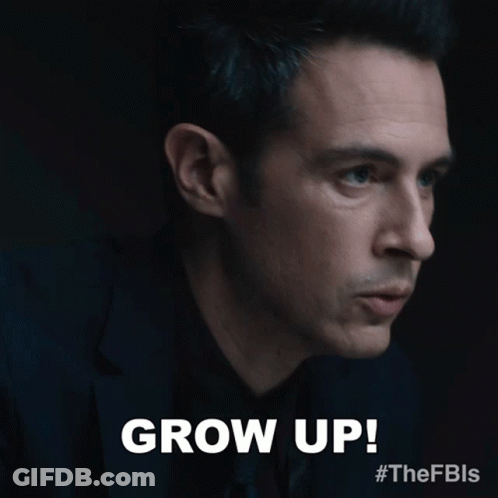 Man In Suit Saying Grow Up GIF