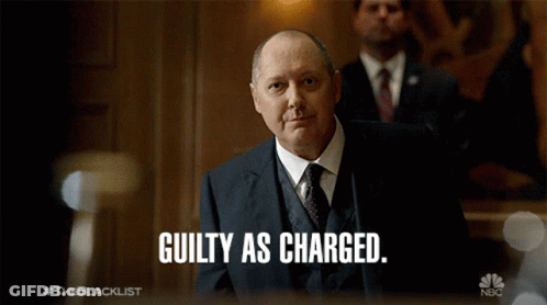 Man In Suit Saying Guilty As Charged GIF