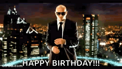 Man In Suit Saying Happy Birthday GIF