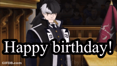 Man In Suit Saying Happy Birthday To Crowd GIF