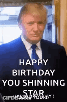 Man In Suit Saying Happy Birthday You Shining GIF