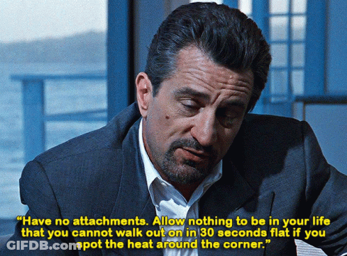 Man In Suit Saying Have No Attachments GIF