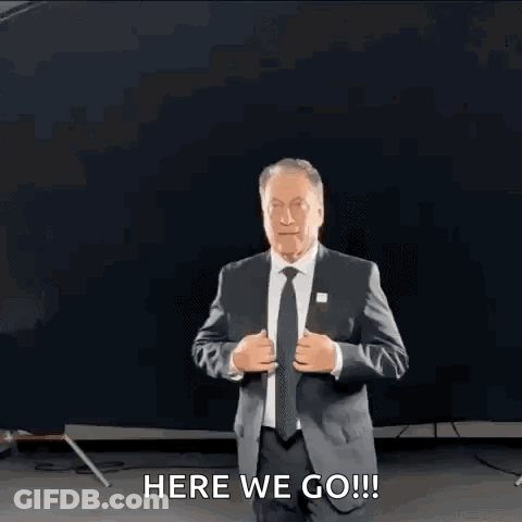 Man In Suit Saying Here We Go GIF