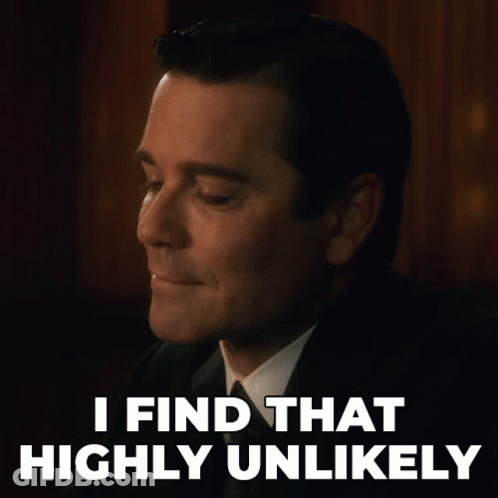 Man In Suit Saying Highly Unlikely GIF