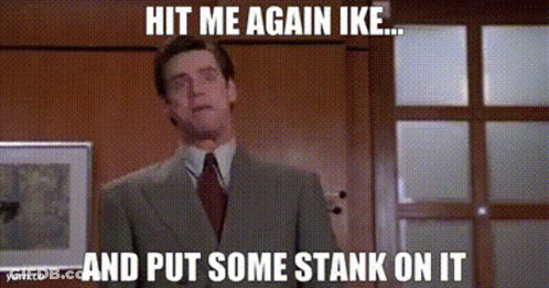 Man In Suit Saying Hit Me Again Ike GIF