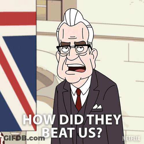 Man In Suit Saying How Did They Beat Us GIF