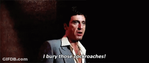 Man In Suit Saying I Bury Those Cockroaches GIF