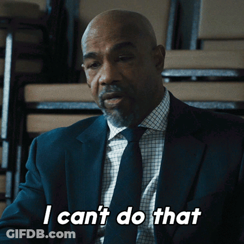Man In Suit Saying I Can't Do That GIF