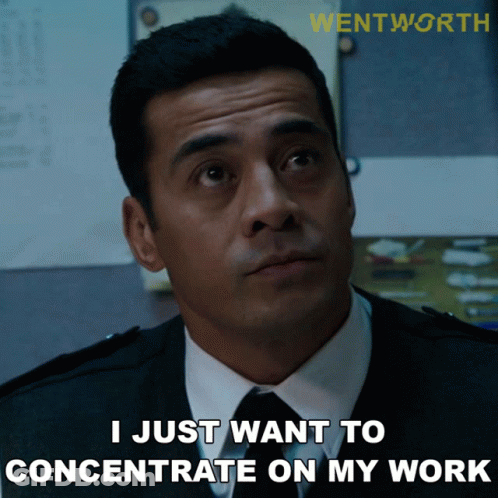Man In Suit Saying I Just Want To Concentrate On My Work GIF