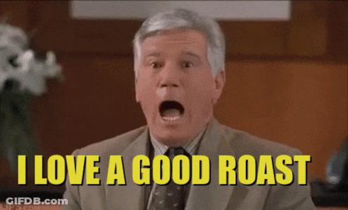 Man In Suit Saying I Love A Good Roast GIF