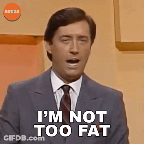 Man In Suit Saying I'm Not Too Fat GIF