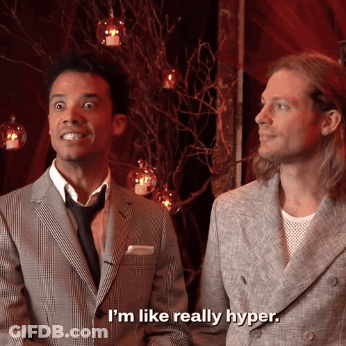 Man In Suit Saying I'm Really Hyper GIF