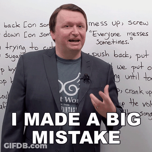Man In Suit Saying I Made A Big Mistake GIF