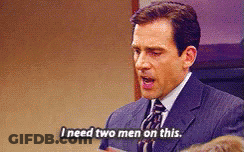 Man In Suit Saying I Need Two Men GIF