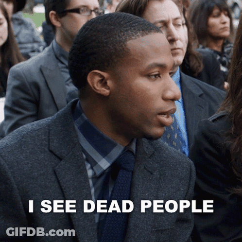 Man In Suit Saying I See Dead People GIF
